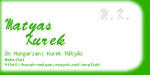 matyas kurek business card